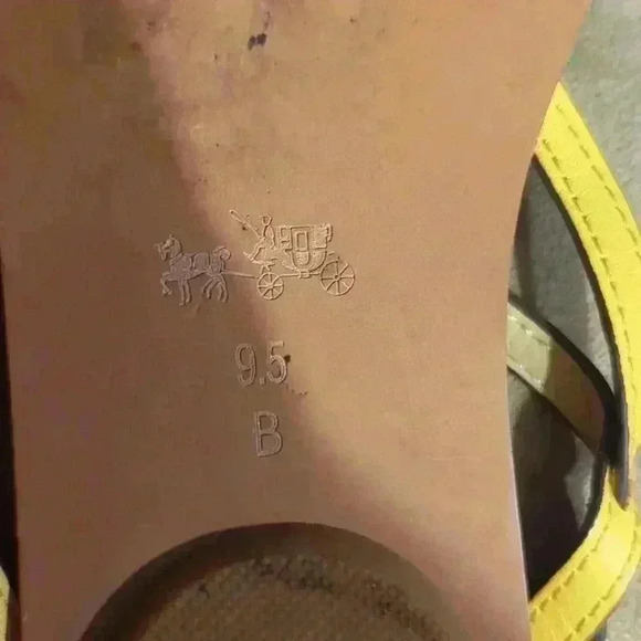 Coach brown and yellow sandals, size 9.5 - Picture 8 of 8